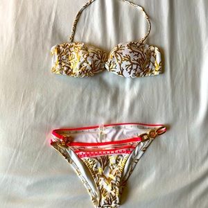 Shimmery bandeau bikini set